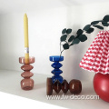 custom colored Scandi glass candle holder candlestick